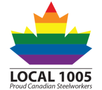 Local 1005 logo with rainbow colours representing pride